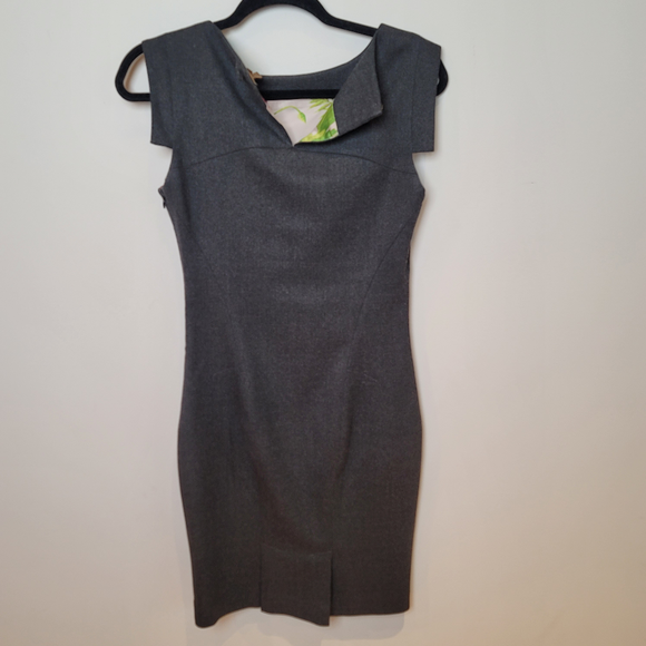 Ted Baker MIDI Dress Size 1 Gray - Picture 5 of 16